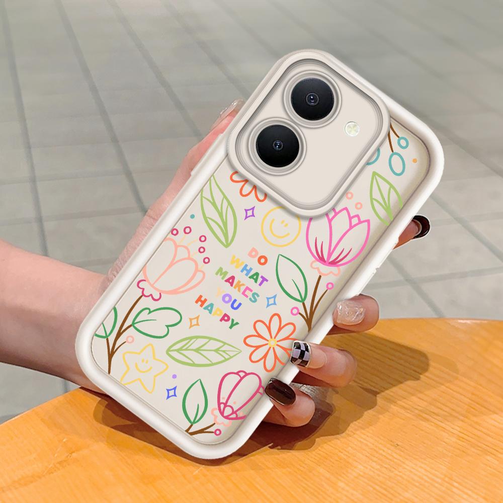 Coque de téléphone en Silicone souple, motif d'impression d'échelle carrée, couverture complète d'appareil photo, Protection antichoc, étui en caoutchouc pour Vivo