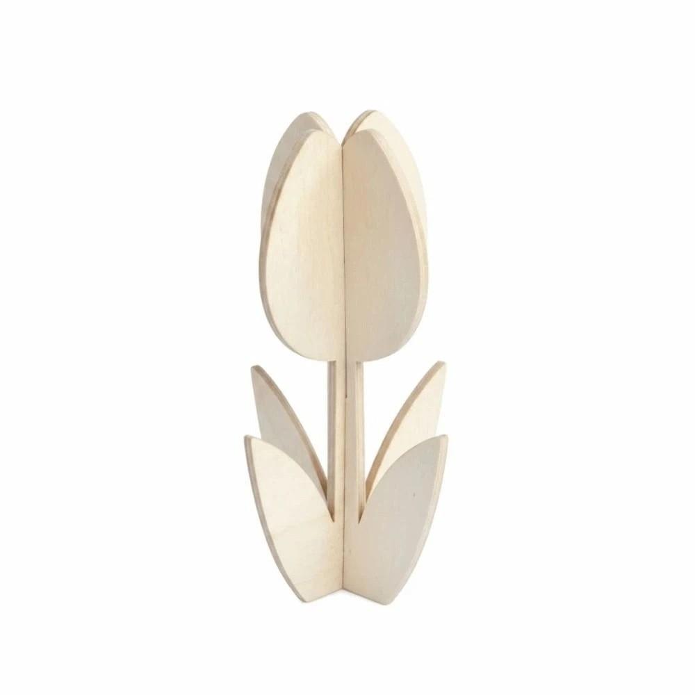 10 PCS DIY Wooden Flower Ornament Funny Decoration Tulip Painting Crafts Creative Parent-child Interaction Wooden Rose Chips