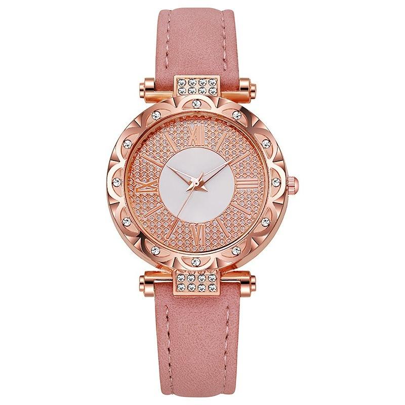 

New women s quartz watch simple classic belt women s watch fashion suit розовый