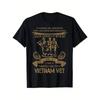 European Sizes Men'S Vietnam Vet Cannot Be Inherited T-Shirt - with Golden Lettering & Soldier Silhouettes,Comfortable Casual Round Neck Tee
