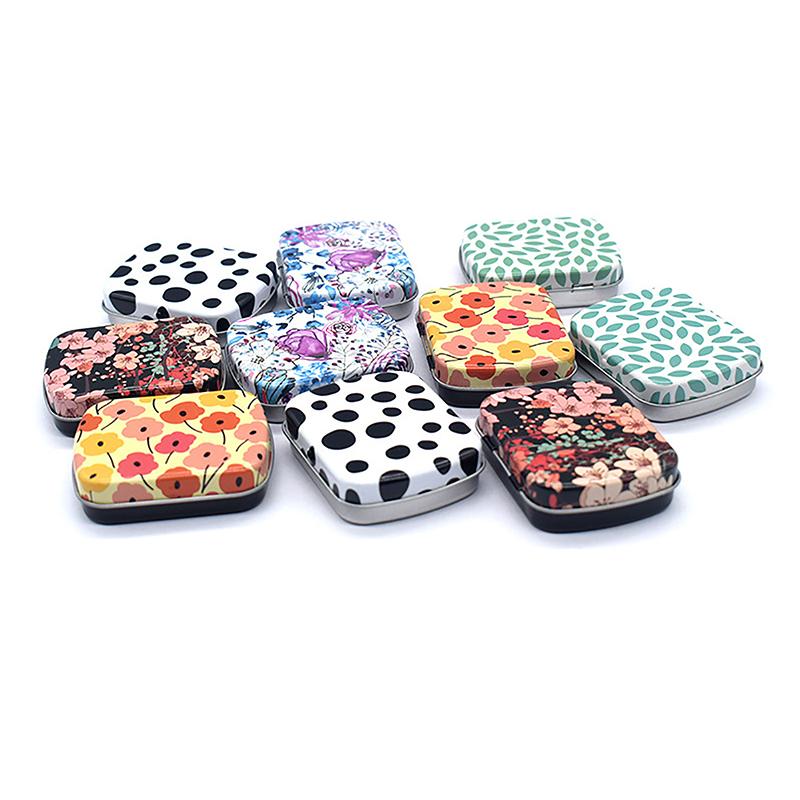Floral Pattern Flip-top Storage BoxTinplate Candy BoxMini Tin Can Hairpin Jewelry Box 1290₽