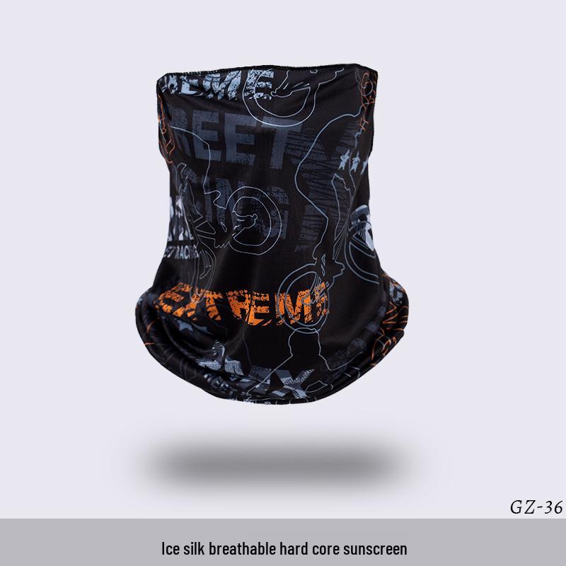 Ice Silk Ear-Hanging Face Mask - Breathable Sunshade & Neck Gaiter for Cycling & Sports