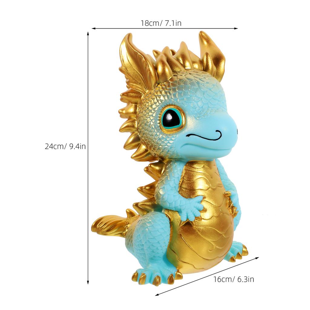 Dragon Piggy Bank Statue Little Girl for Kids Girls Children Coin Saving Jar Baby New Year Money Banks