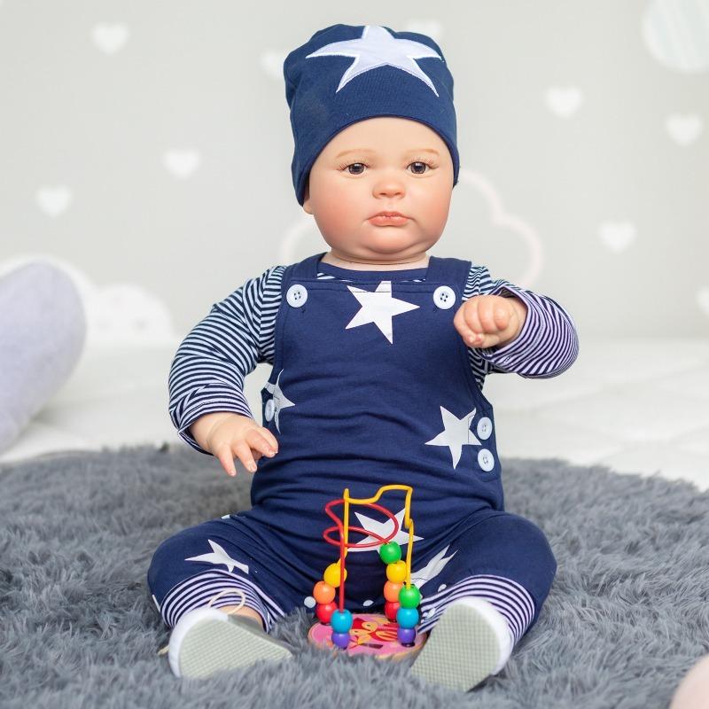 

24 60 см Милые пухлые куклы-реборн Джозеф Мягкая тканевая кукла-имитация тела Кукла ручной работы с 3D-рисунком на коже Реалистичная кукла для новорожденных Подарок на День защиты детей 60cm cloth body