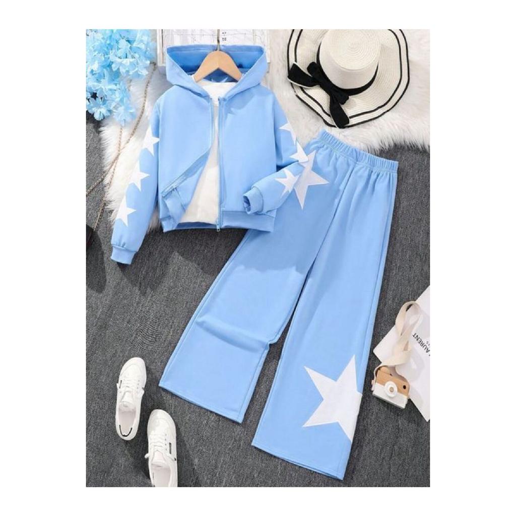 Star Printed 3 Yarn Under Polar Children's Over-upper Team