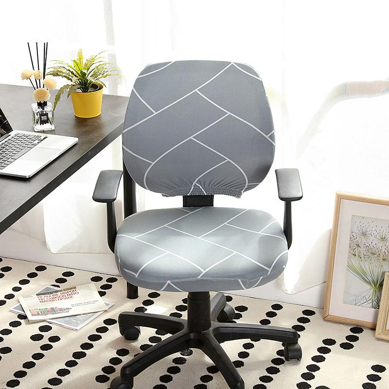 1SET Stretch Spandex Anti-dust Computer Chair Cover Removable Split Seat Cover High Elastic Without Armrest Armchair Slipcovers