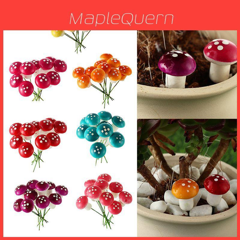 Vibrant Mini Colorful Mushroom Ornaments For Enchanting Dollhouse Garden Decor