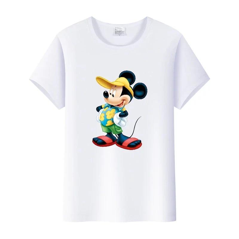 Casual Cartoon Minnie Summer Blouses T-shirt White 2000s Tees Tshirt Mickey Mouse Tops Oversized Clothes Unisex