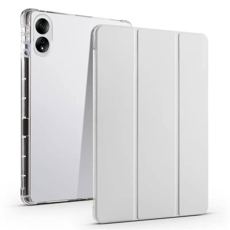 Capa de Couro para Xiaomi Poco Pad Redmi Pad Pro 2024 12.1 Polegadas Capa Porta-Lápis Suporte Dobrável Traseira de TPU Macio Capa Magnética para Tablet