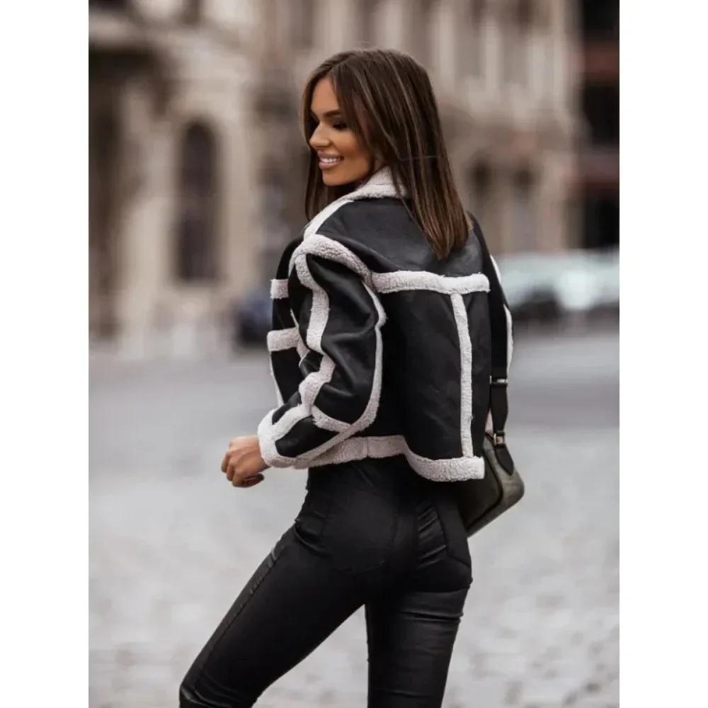 Women's New Fashionable Fur Integrated Long Sleeved Jacket with Unique Design Showcasing Personal Charm