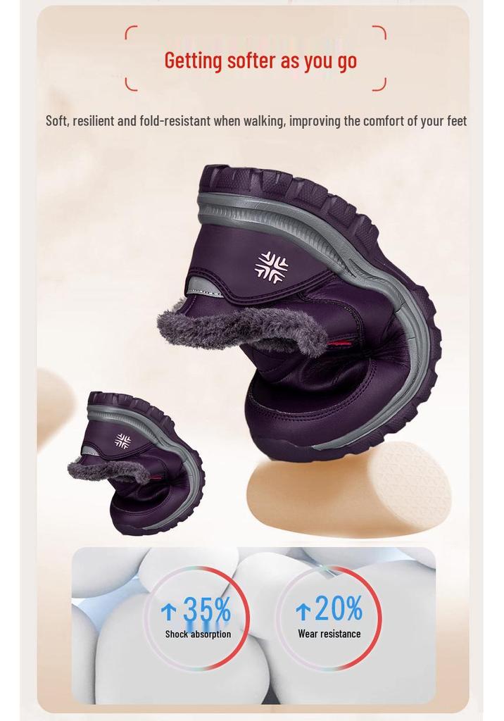Women's Waterproof Non-slip Velvet-Lined Extra Wide Walking Shoes for Winter
