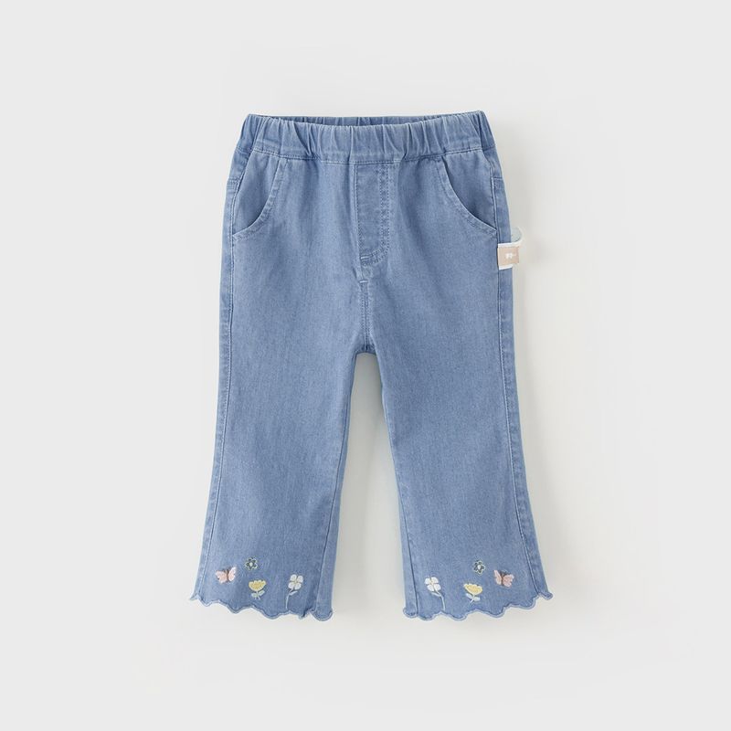 David Bella Girls  Jeans Flared Pants Children s Pants Spring New Summer Baby Flared Pants Children s Clothing Denim Blue [Ready in Stock] 80