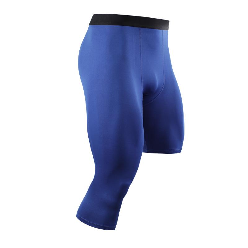 Men's American Style One-Leg Basketball Tights: Quick-Drying Seven-Point Compression Sports Pants