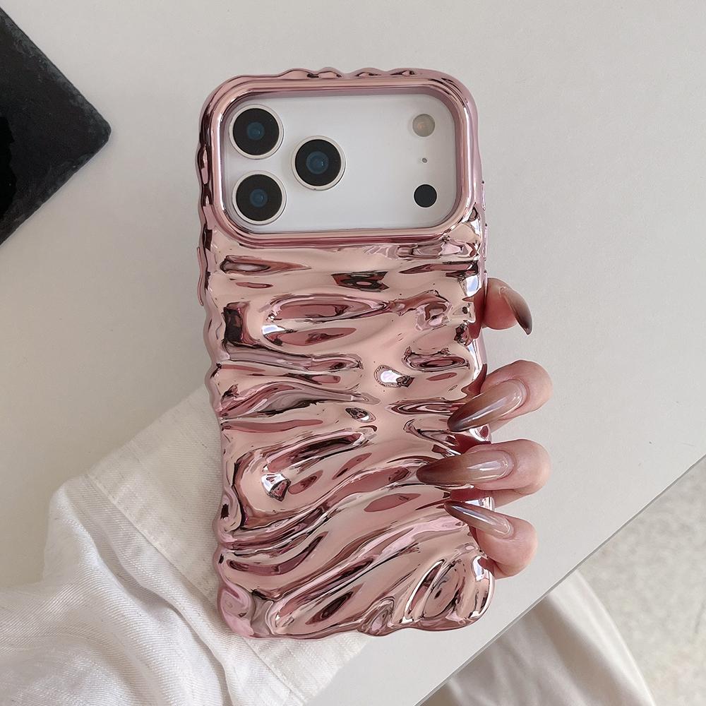 

Electroplated 3D Cream Pattern Phone Case For iPhone 17 Air 16 15 14 13 Pro Max 17pro Soft Shockproof Silicone Back Cover iPhone 13
