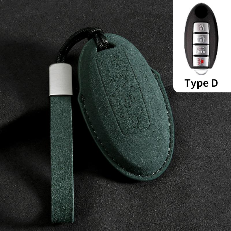 Suede Car Key Case Cover Fit For Q50 Q60 Q70 Qx50 Qx60 Qx70 G25 Fx Jx35 Fx25 Fx35 Ex37 Non-Oem Key Fob Protector