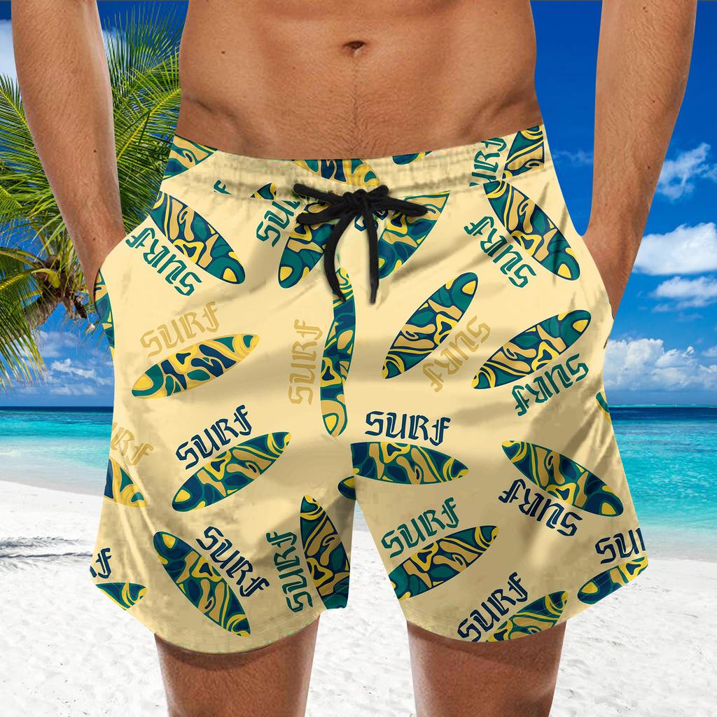 Fashion Men's Strapped Hawaiian Beach Fit Sport Casual Shorts Pants