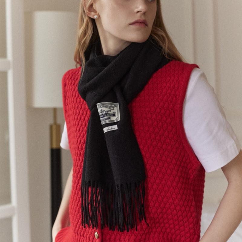 

NONLOCAL Daily wool muffler - Black Black_FREE