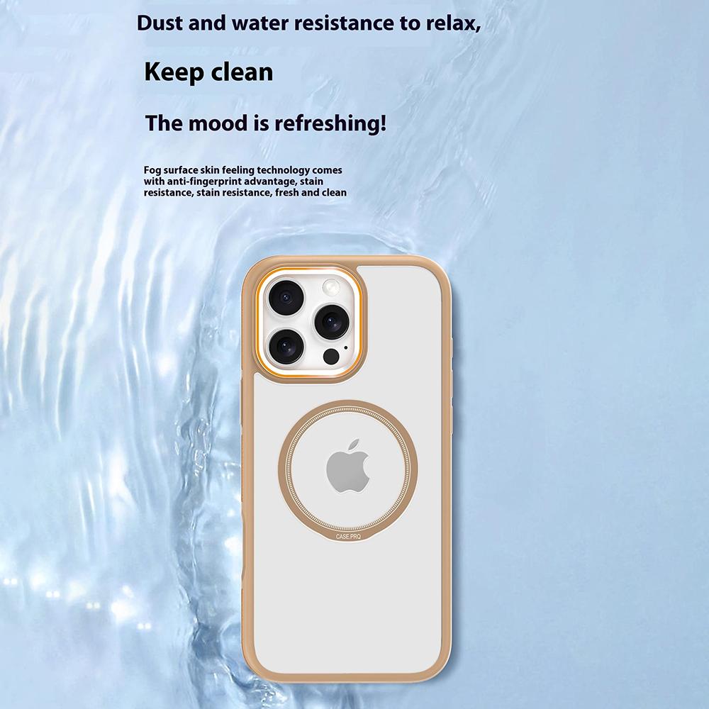 For iPhone 16 Pro Magnetic Case Shockproof TPU+PC Clear Back Phone Cover