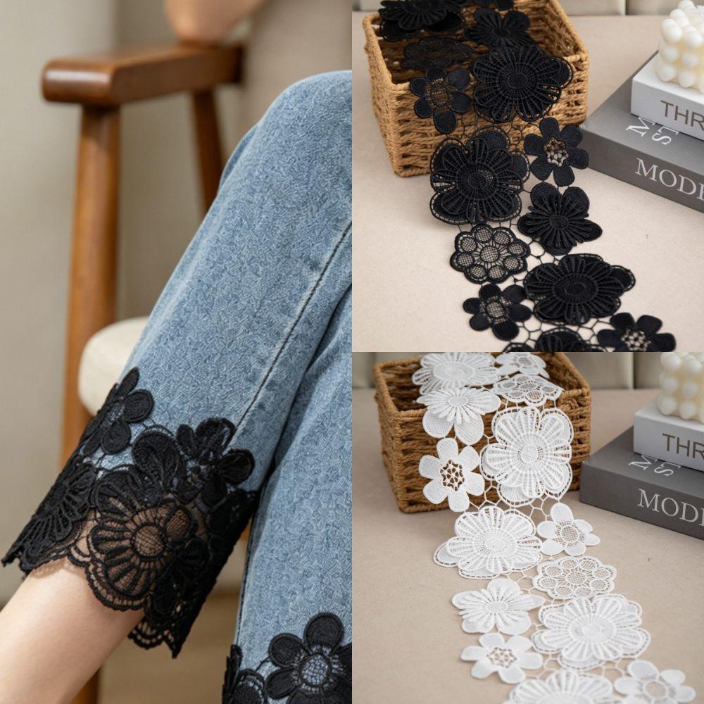 Sewing Supplies Embroidered Flower Ribbon 3d Flowers Fringe Trim Embroidered Trim Ribbon Cloth