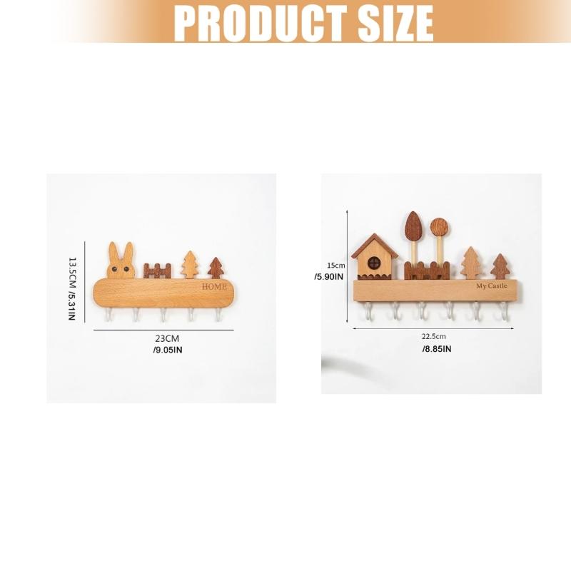 User Friendly Wood Key Hanger Damage Release Wall Hook Organizers Key Hangers For Entryway Living Room Storage