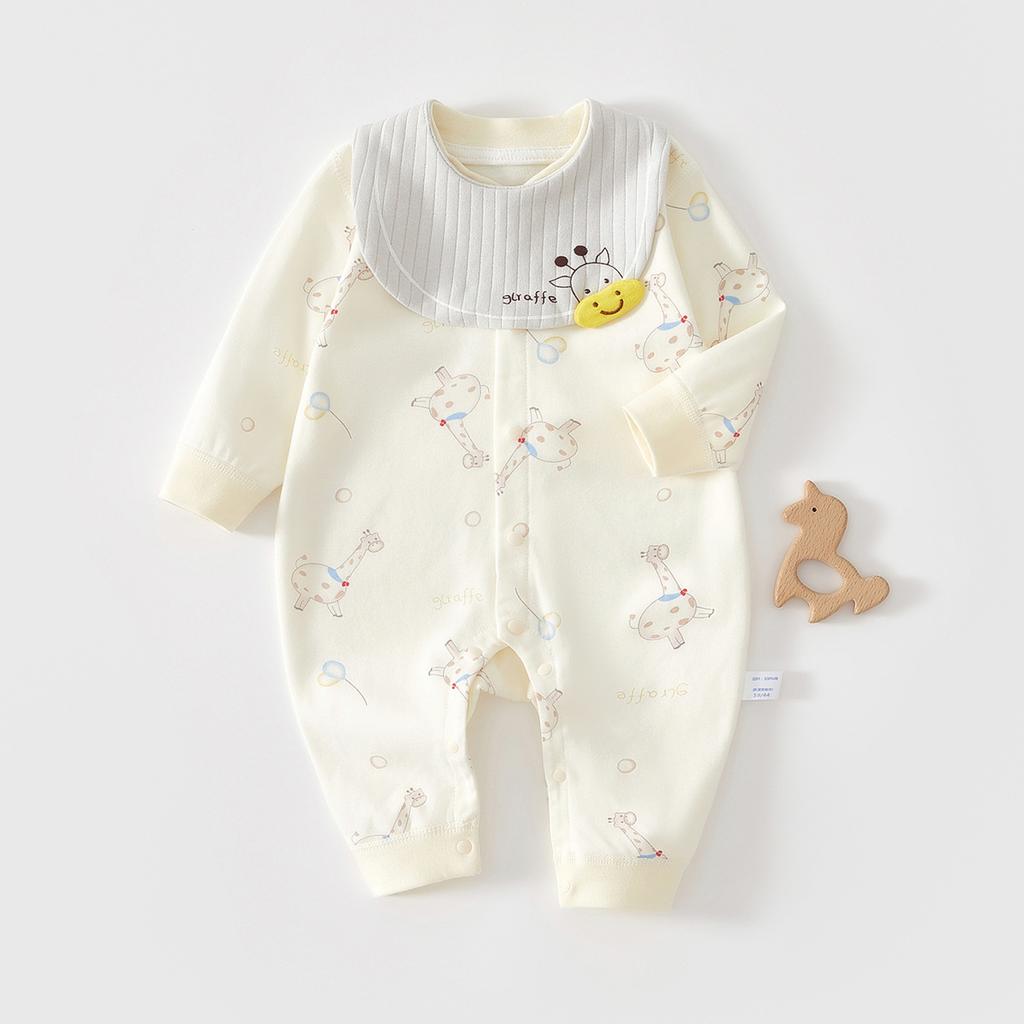 Baby-Mädchen-Strampler, Süßes Langarm-Baby-Einteiler-Outfit, Frühling Herbst Neugeborenen Krabbel-Strampler für Draußen