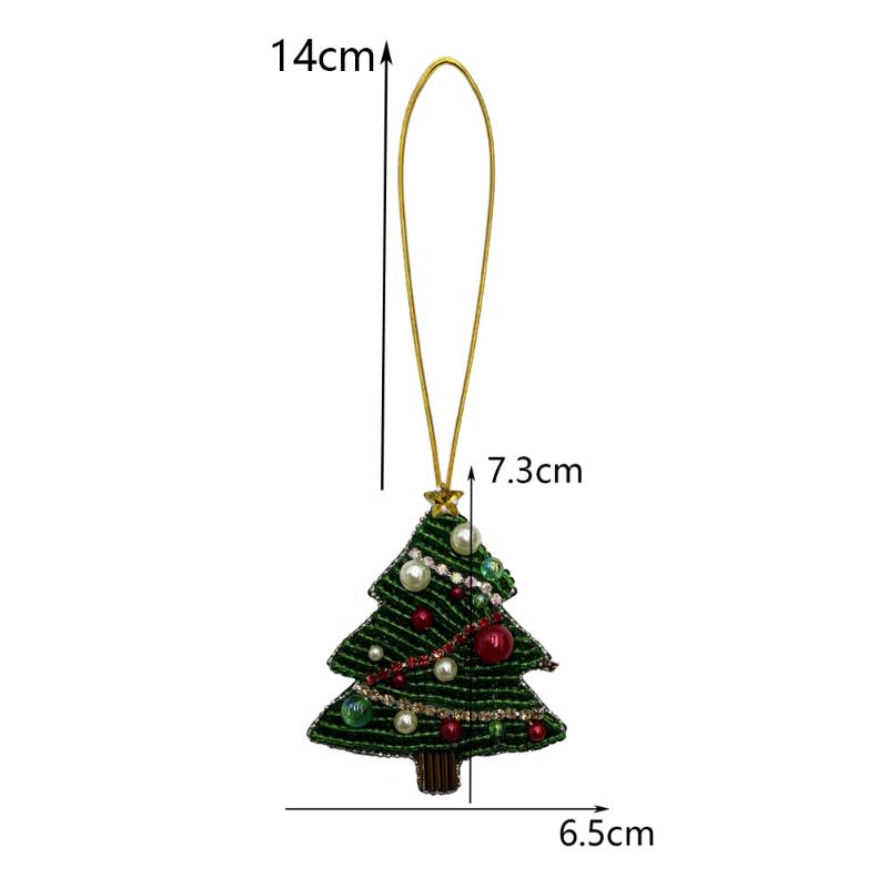 

Christmas Pendant Cute Diy Handmade Beaded Bag Pendant Snowman Sequined Keychains Fabric Decorations For Clothing Accessories