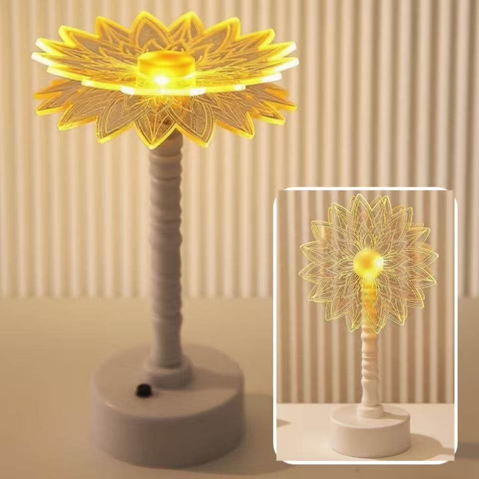 Creative Floral LED Acrylic Desk Lamp - Luxurious Decorative Night Light