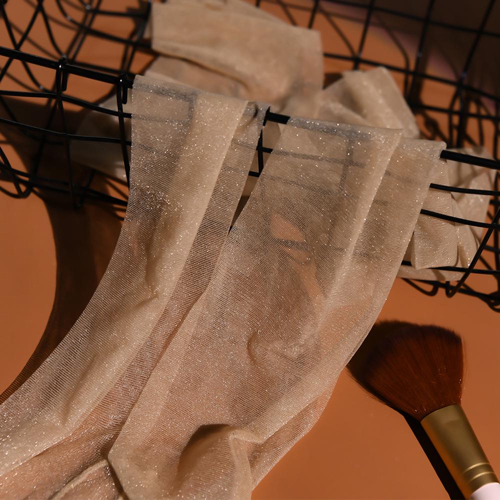 Pearlescent Starry Sky Pantyhose: Shiny Open Crotch, Black Silk, Nude Feeling, Super Thin Stockings.