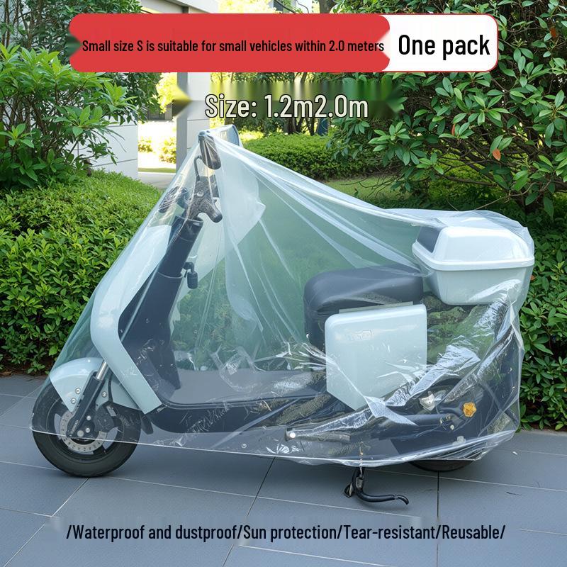 PEVA Rainproof Dustproof Electric Vehicle Cover for Scooter, Bicycle, Motorcycle Transparent Small 1.8x1.2m как