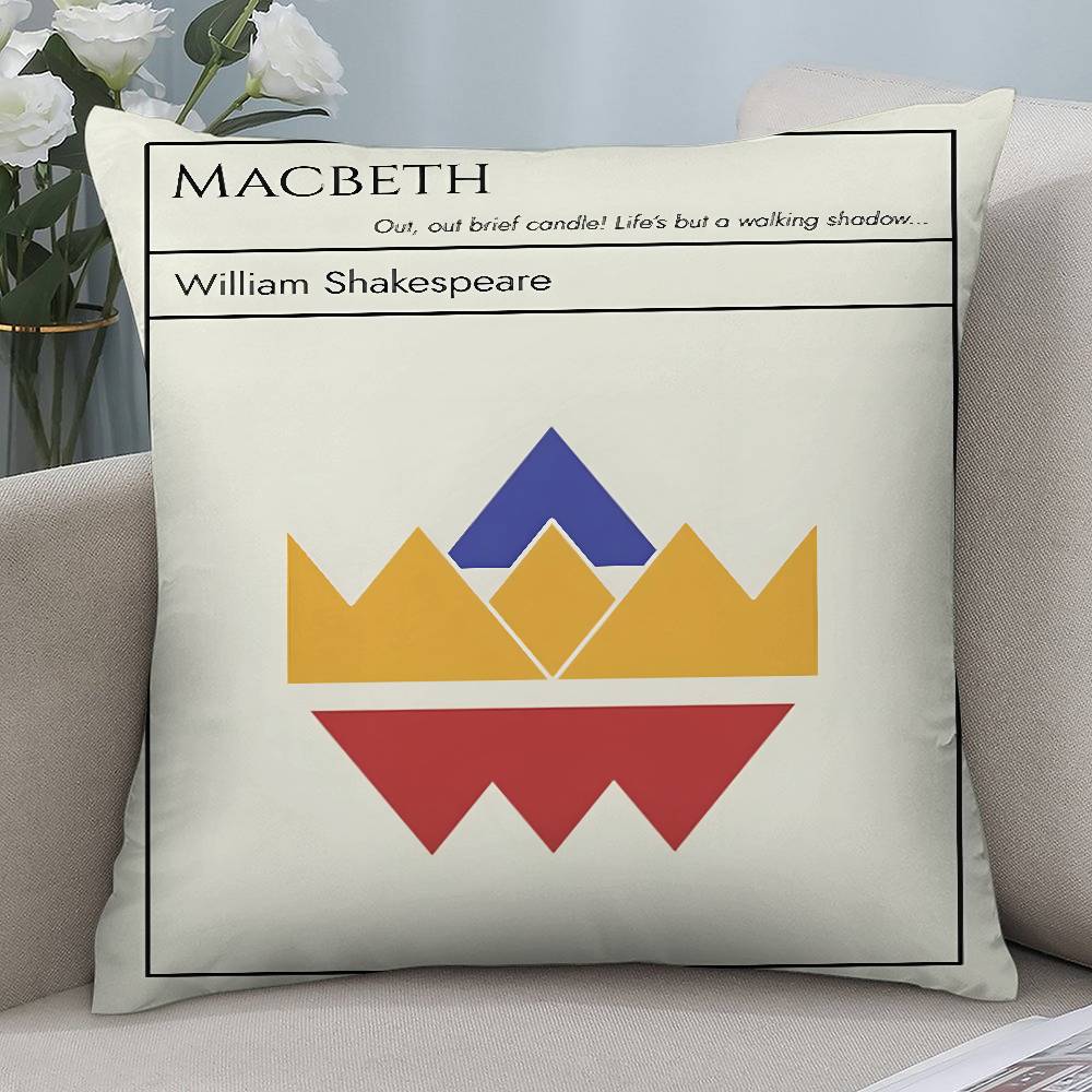 Luxury Shakespeare Design Pillow Case Short Plush Double-sided Print Square Throw Pillow Covers Sofa Home Cushion Decor