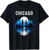 Chicago Skyline Urban Reflection Art Minimalist Style T-Shirt