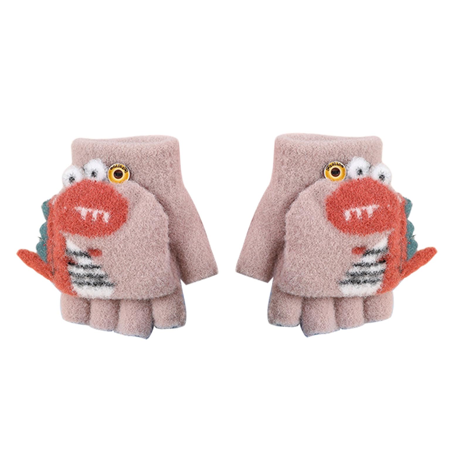 

Tidyworm Knit Cute Dinosaur Stylish Perfect for Snow Cold Weather Smartphone Elementary Ages Kids Mittens, Design, Baby/Child Mittens, Two-Way