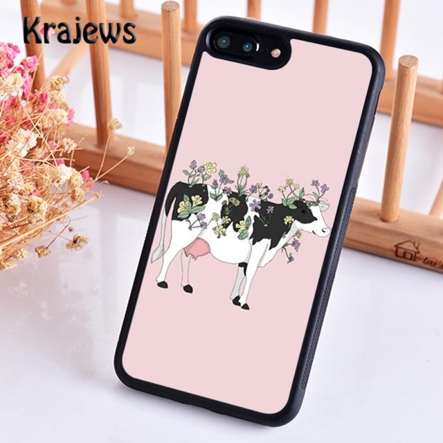 Krajews Vegan Vegetarian Cow Soft Phone Case Cover For IPhone 18 17 Air 16 15 14 plus 11 12 13 pro max Plus coque Fundas