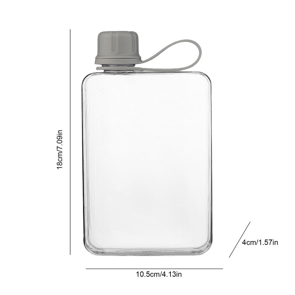 

Pocket Water Bottle 500ml Flat Drink Cup Water Bottle Summer Water Flask Sports Water Bottle Summer Water Flask for Hiking сірий колір