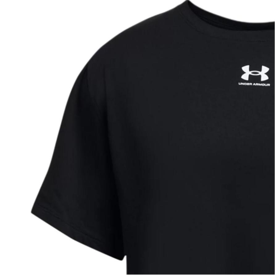Under Armour Campus Letter Logo Print Round Neck Pullover Short Sleeve T-Shirt Women Tops Black 1387193-001