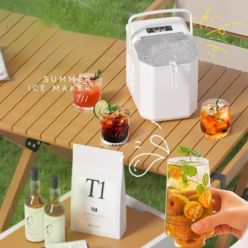 220V Commercial Electric Ice Maker  Bullet Cylindrical Home Ice Cube Making Machine Countertop For Small Milk Tea Shop