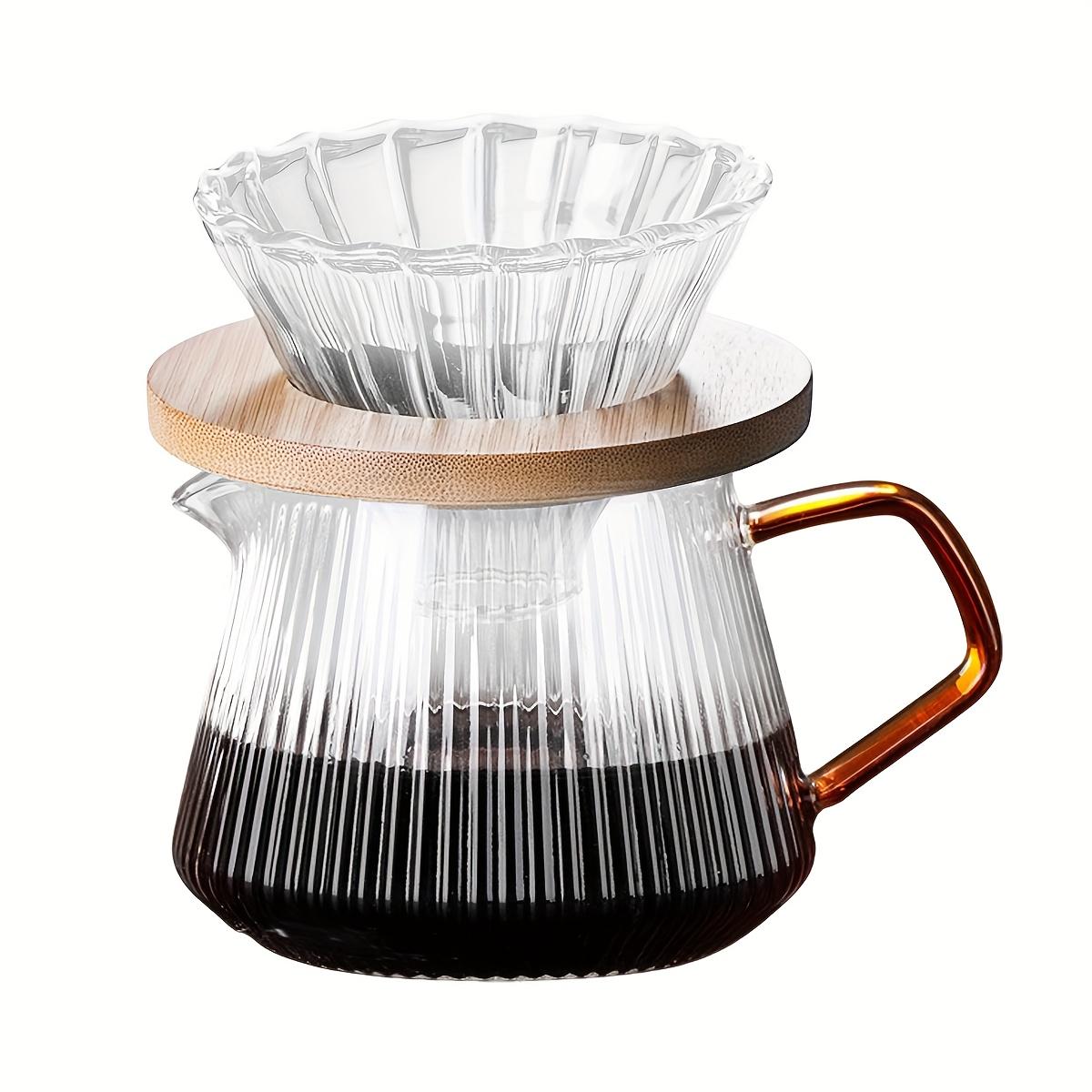 Pour Over Coffee Maker, 13oz / 20oz High Borosilicate Glass Carafe Coffee Server with Glass Coffee Dripper/Filter Set