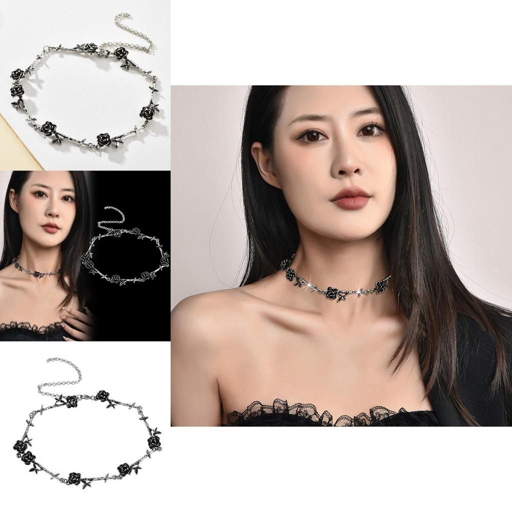 Plated Fashionable Gold Rose Choker Necklace Beautiful Floral Design Ideal For Style Womens