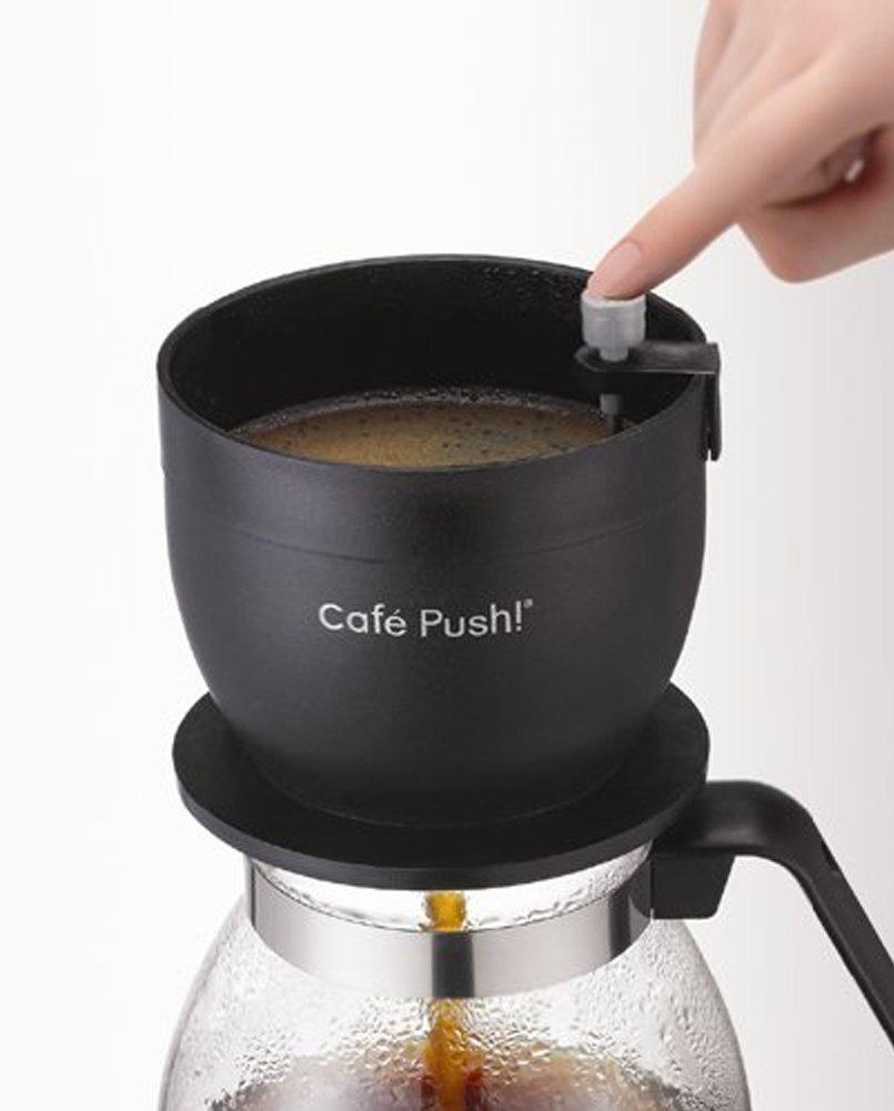 Macmar Cafe Push Coffee Dripper, Time-Saving, No Paper Filter Required, Immersion Method, Black, AA0018