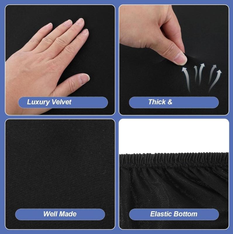 2pcs Toilet Cover Set With Soft Edges For Most Toilets Machine Washable Polyester Cloth