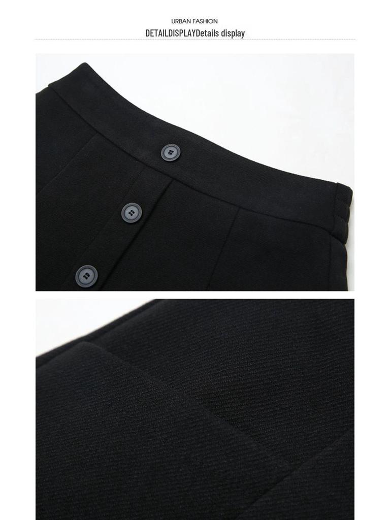 Woll-Midirock in A-Linie mit Falten für Damen - Kollektion Frühling, Herbst, Winter 2025