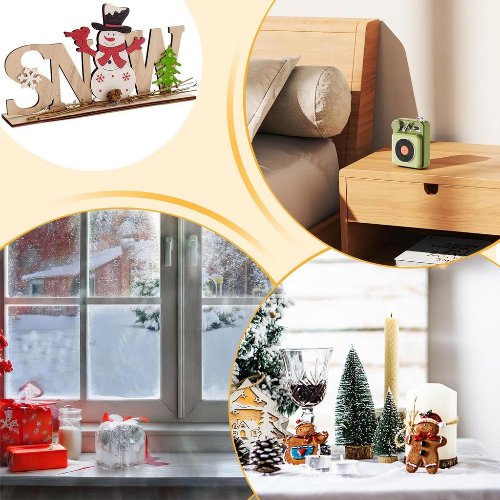 Christmas Table Decorations wooden old man snowman English letter card desktop ornaments Christmas Home Decoration ornaments
