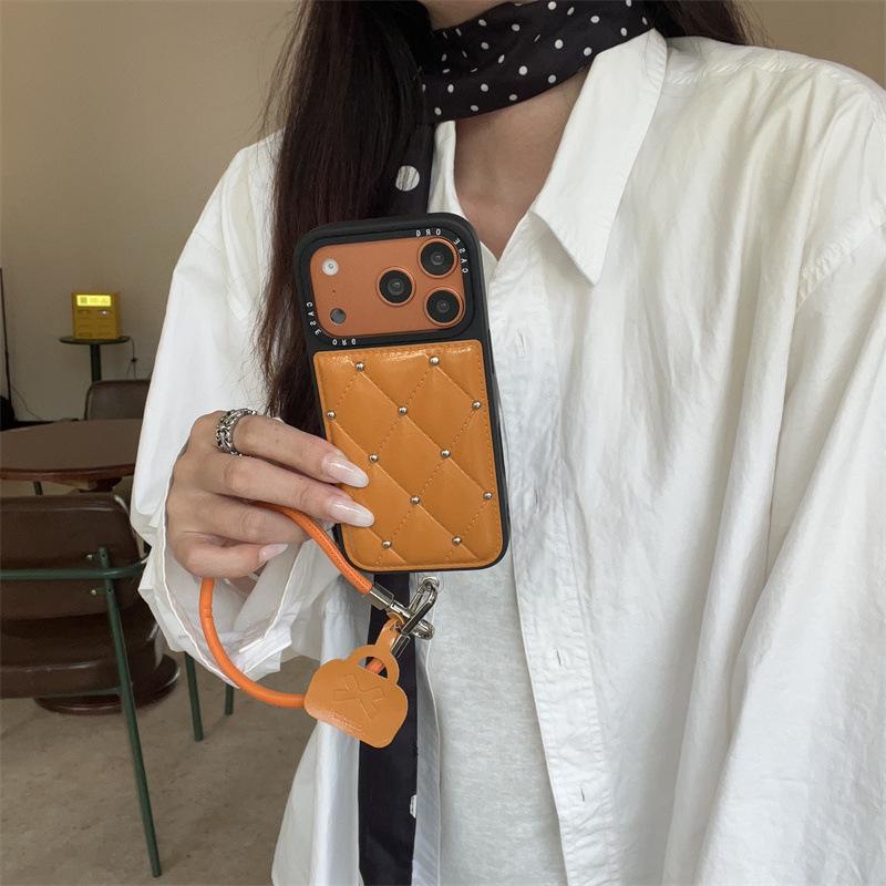 Premium Studded Diamond Pattern Phone Case for iPhone 17/16 Pro Max/15/14 - Light Luxury Design