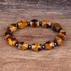 Natürlicher facettierter Tigeraugenstein Reiki-Armbänder Herren Mode Energie Hämatit-Perlen Armbänder für Frauen Seelen Schmuck Geschenk Pulsera