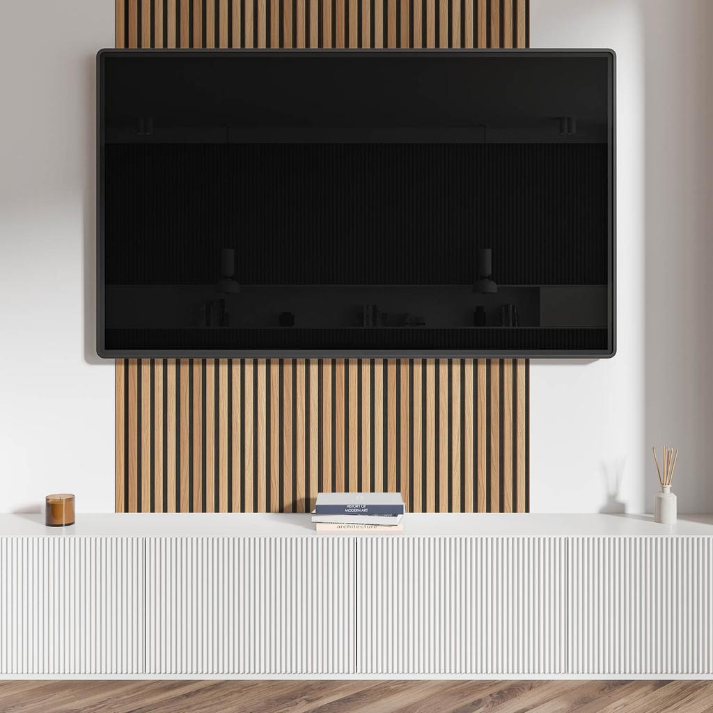 Printed Vinyl Wall Panel for Dining Room 120x60 Cm Board with Vertical Patterns