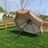 Simulated Straw Beach Umbrella with Cement Base