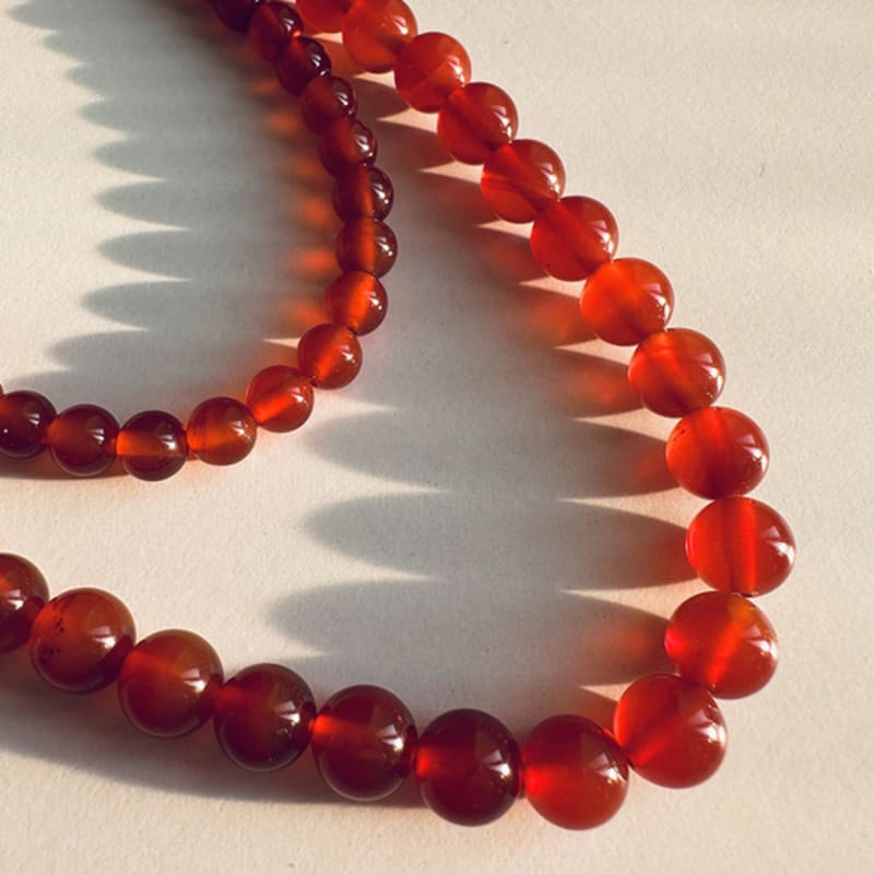 Mosxe [925silver] Red Onyx Necklace (2size)