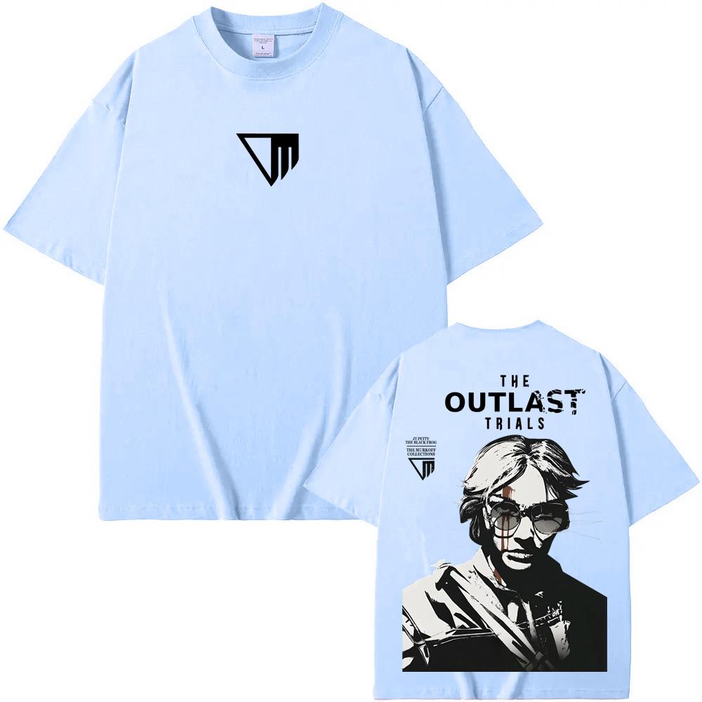 Summer Outlast Trials Players Drawings T-shirt Horror Game Graphic Printing TEE Cotton Comfortable High Quality Tees