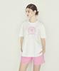 DAVE&DAZE Heritage Logo Boxy Fit Short Sleeve T-Shirt Women'S White - Pink