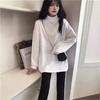 Women's 2024 Autumn/Winter Half Turtleneck Warm Loose Long Sleeve Top